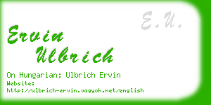 ervin ulbrich business card